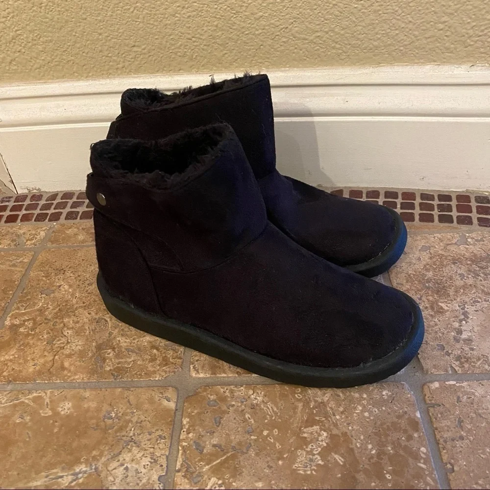 JOEBOXER Girls Black Faux Suede Ankle Boots Size 5